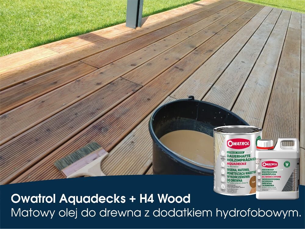 Zabezpieczamy taras z modrzewia przy użyciu Owatrol Aquadecks i H4 Wood&Stone w 4 krokach.