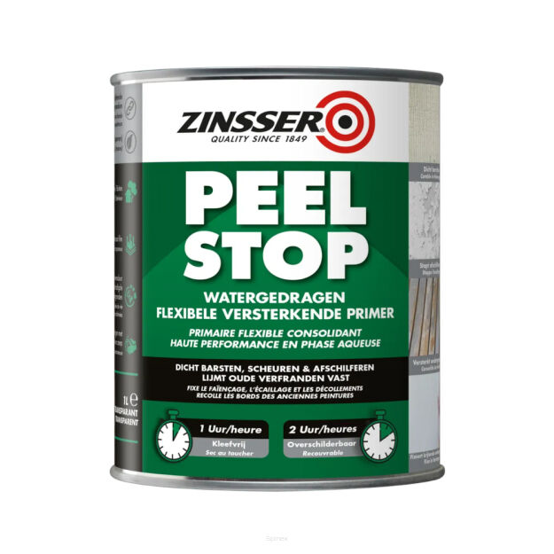 Zinsser Peel Stop® przezroczysty, elastyczny uszczelniacz mostkujący i grunt na łuszczącą się farbę oraz kredujące podłoża