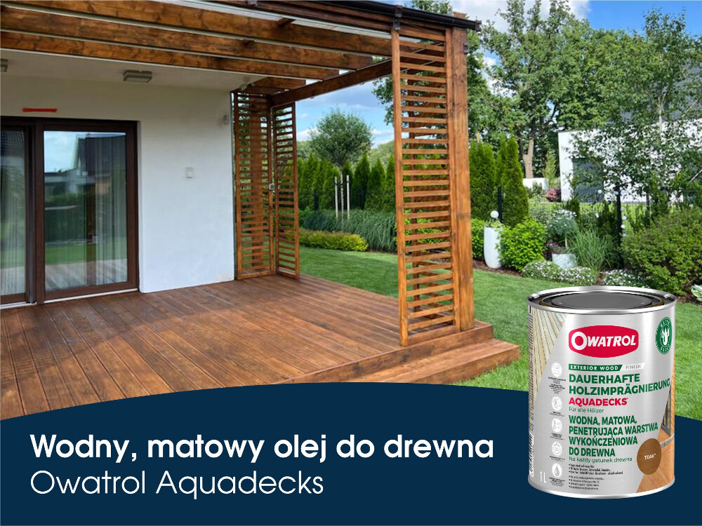 Owatrol Aquadecks. Wody olej saturacyjny do drewna.